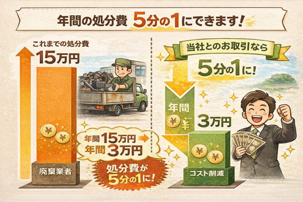 年間のバッテリー処分費 節減